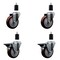 Service Caster 4'' Maroon Poly Wheel Swivel 1-1/2'' Expanding Stem Caster Set 2 Brakes, 4PK SCC-EX20S414-PPUB-MRN-2-PLB-2-112 - alternate 1